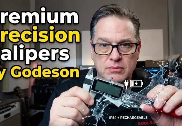 Godeson IP54 digital calipers on a workbench — Tech4Dads review