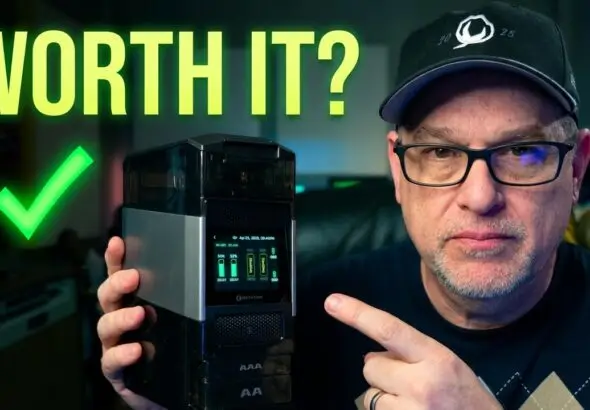 Olight Ostation 2 Pro battery charging station on a desk