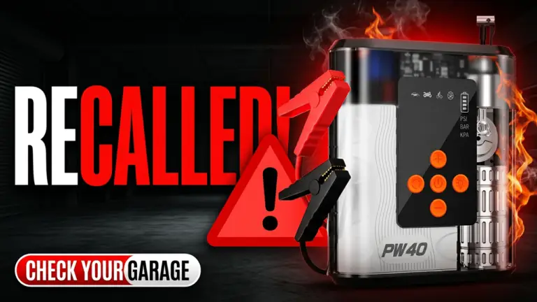 Recall alert graphic for Hererod jump starters and LANCHEZ pressure washers