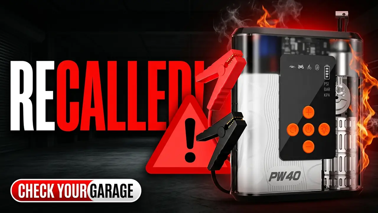 Recall alert graphic for Hererod jump starters and LANCHEZ pressure washers